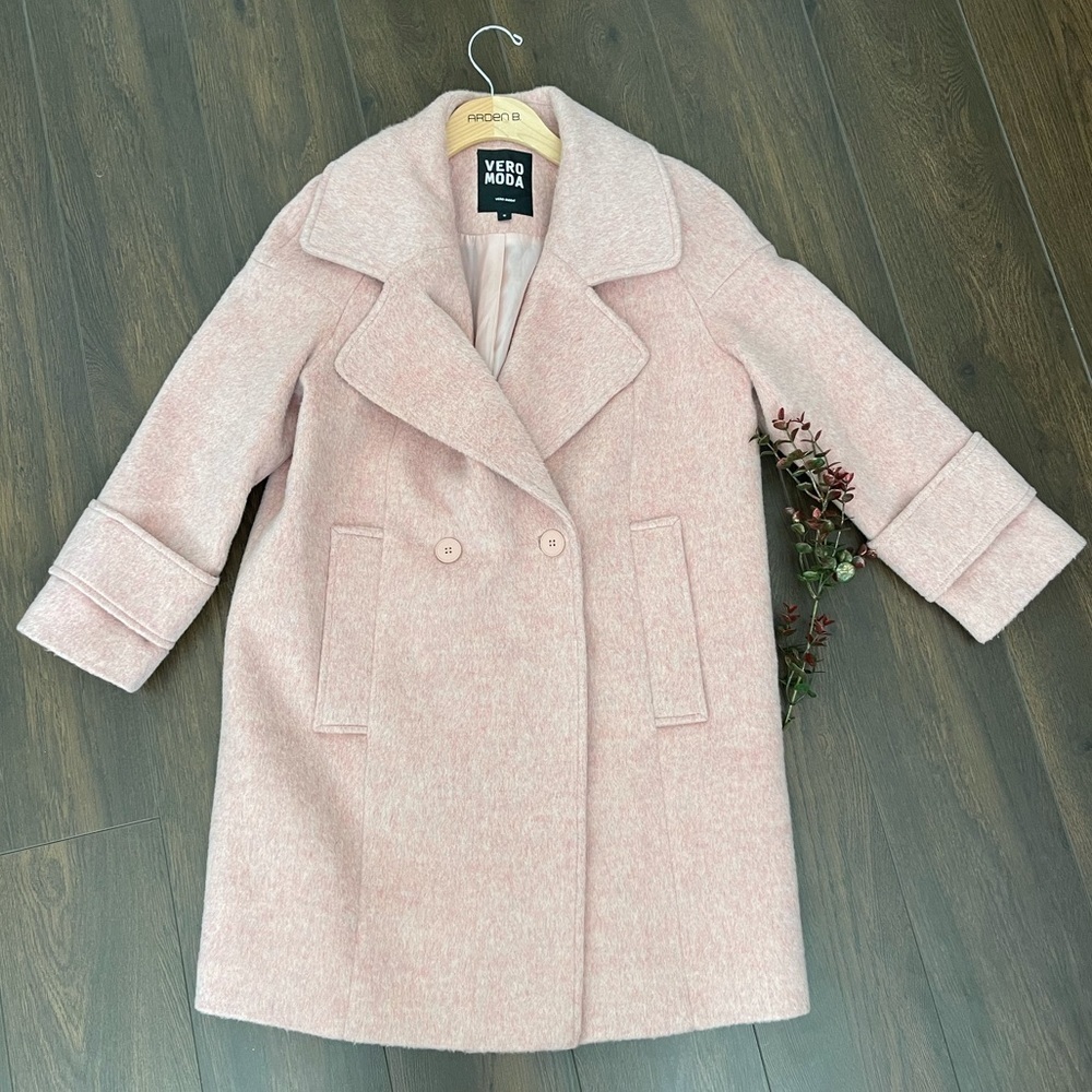 Vero moda pink furry coat